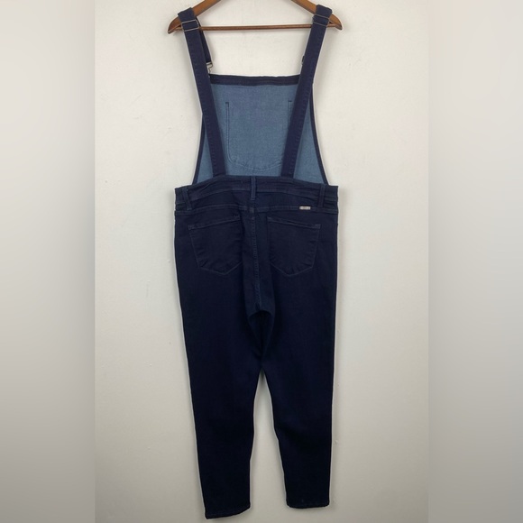 Kancan size XL Women’s Dark Blue Denim Topanga High Rise Ankle Skinny Overalls - Picture 10 of 11